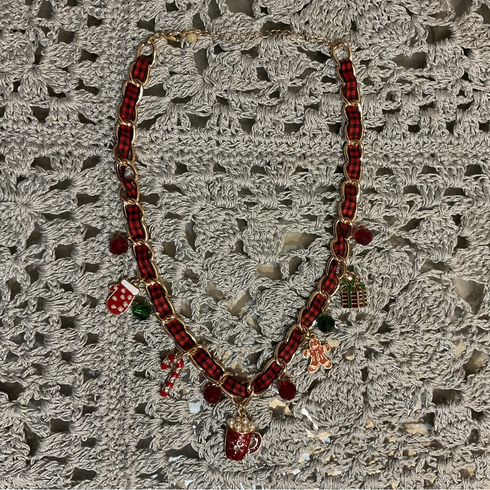 Merry in Plaid Charm Necklace - Picture 4 of 7
